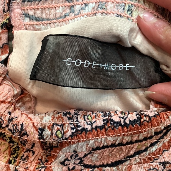 Code x Mode Pink Paisley High Neck Dress Women's Medium Ruffles Victorian - Picture 4 of 6